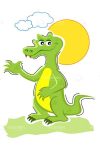 Illustrated Cartoon Styled Crocodile